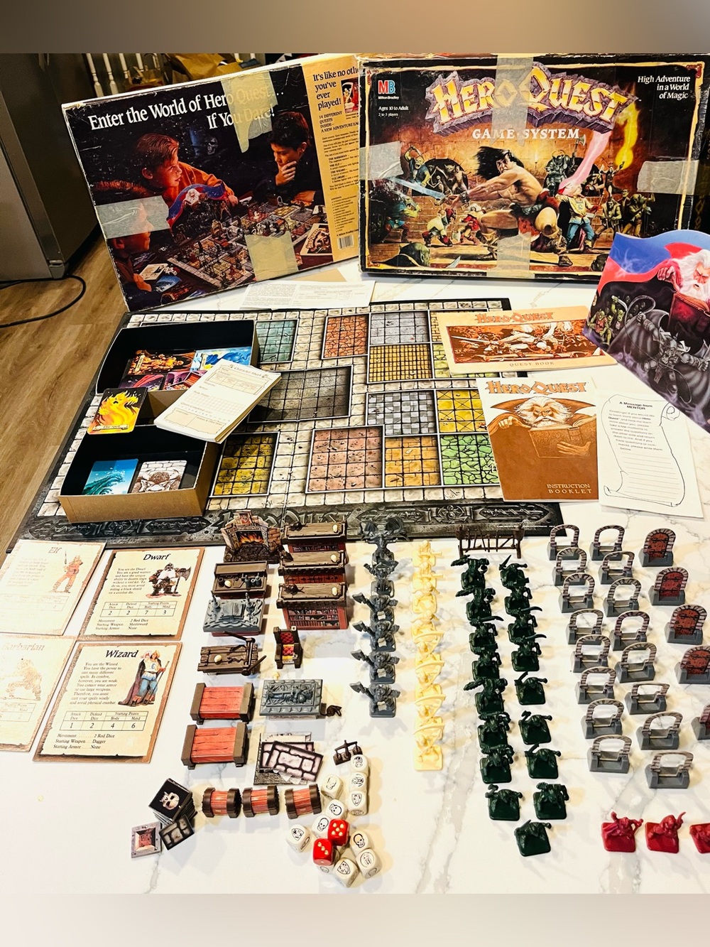 original 1989 Milton Bradley edition of the HeroQuest board game.